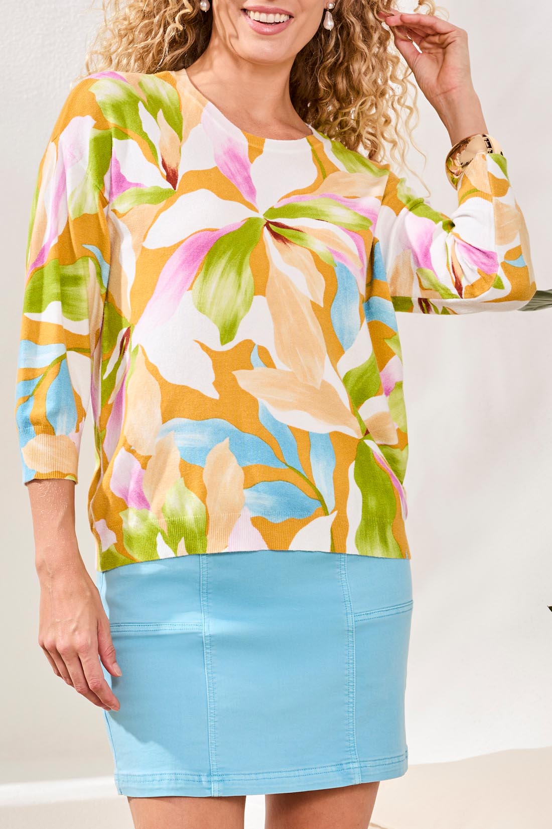 Tribal Everleigh Printed Sweater - Wisteria