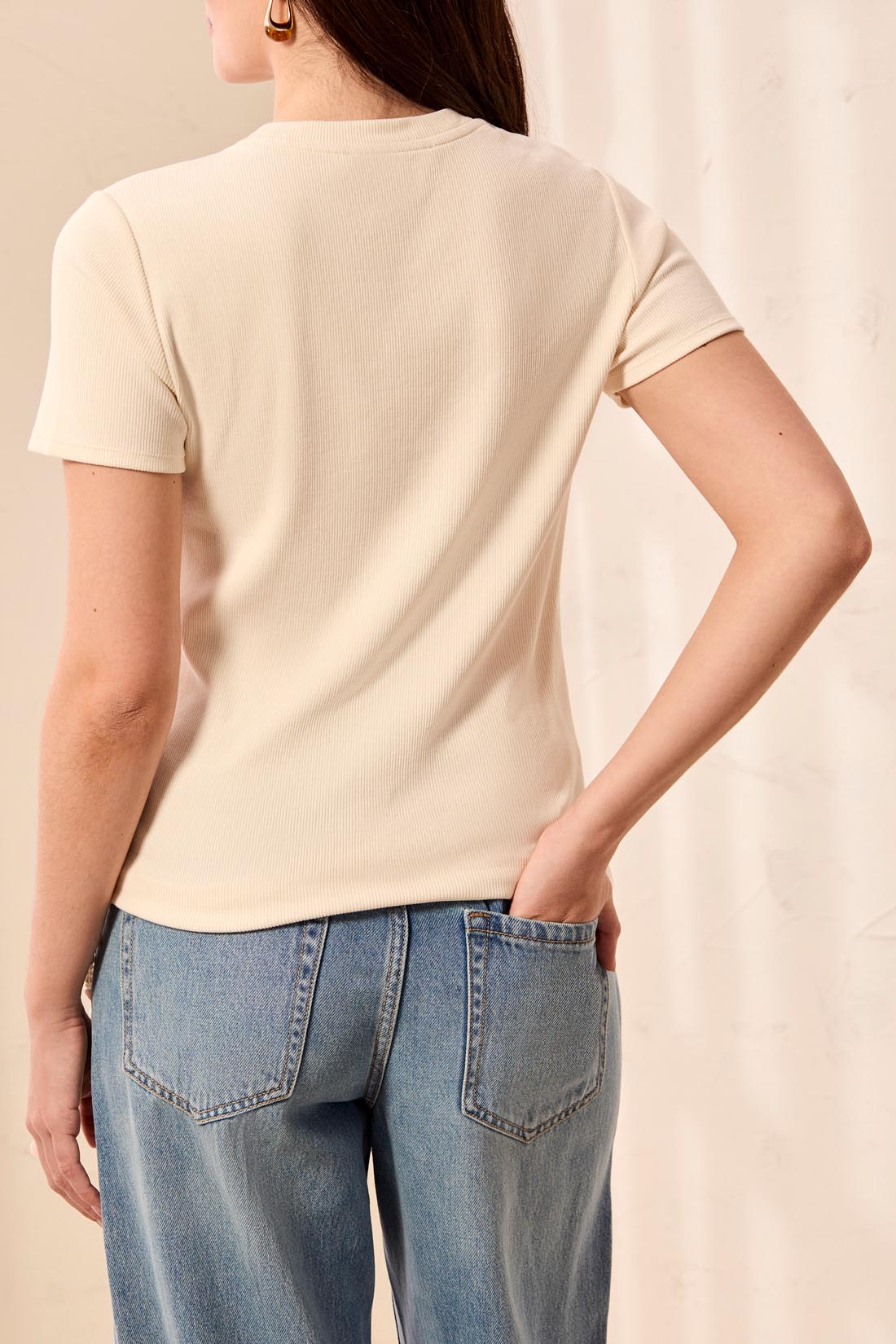 Tribal Fitted Crew - Cream