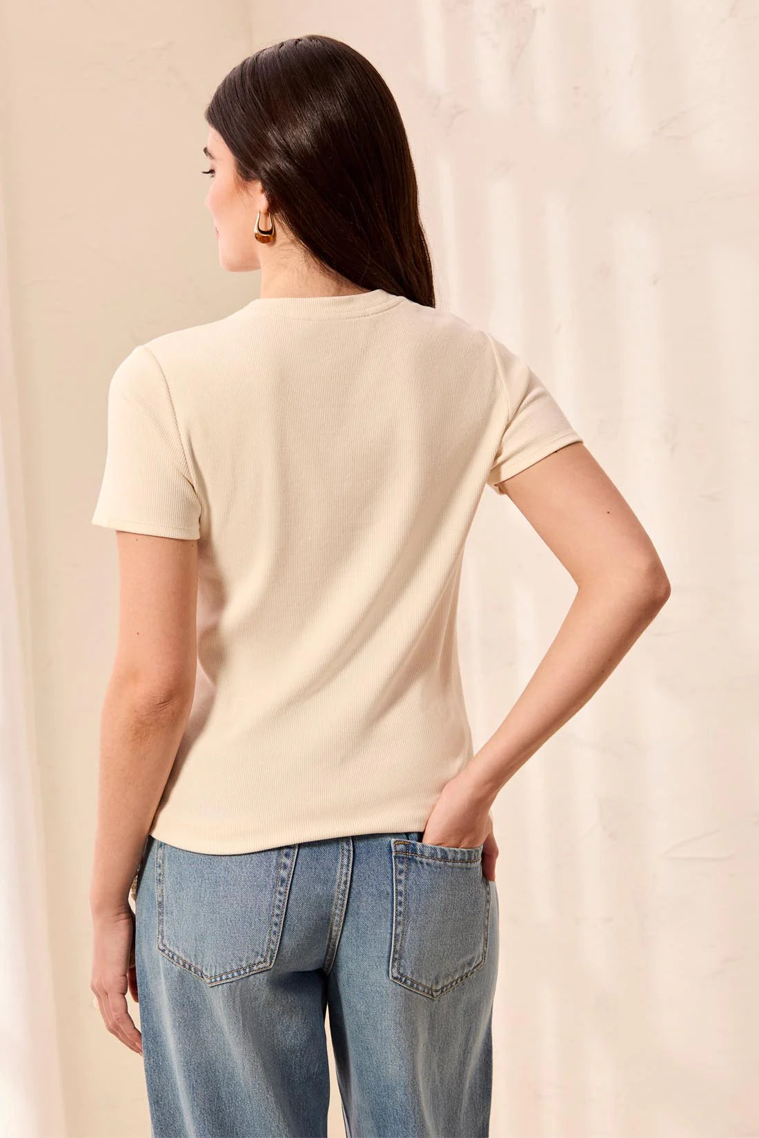 Tribal Fitted Crew - Cream