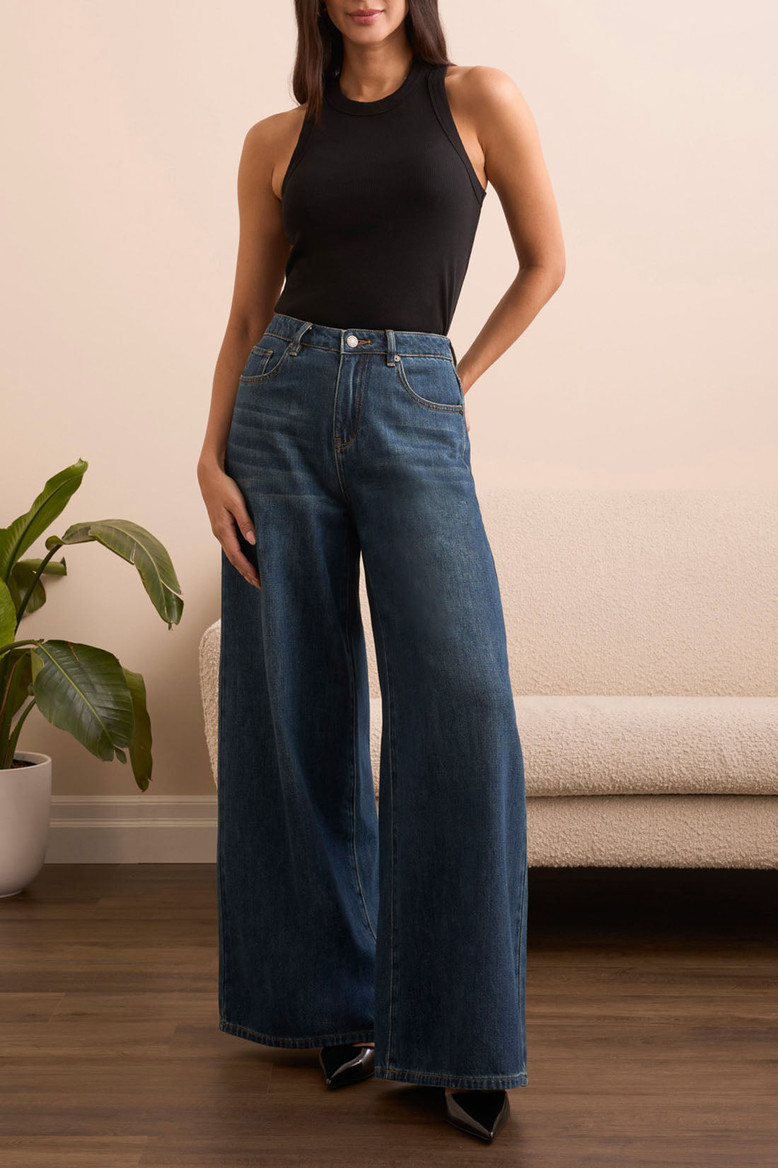 Tribal Fitted Racerback Tank - Black