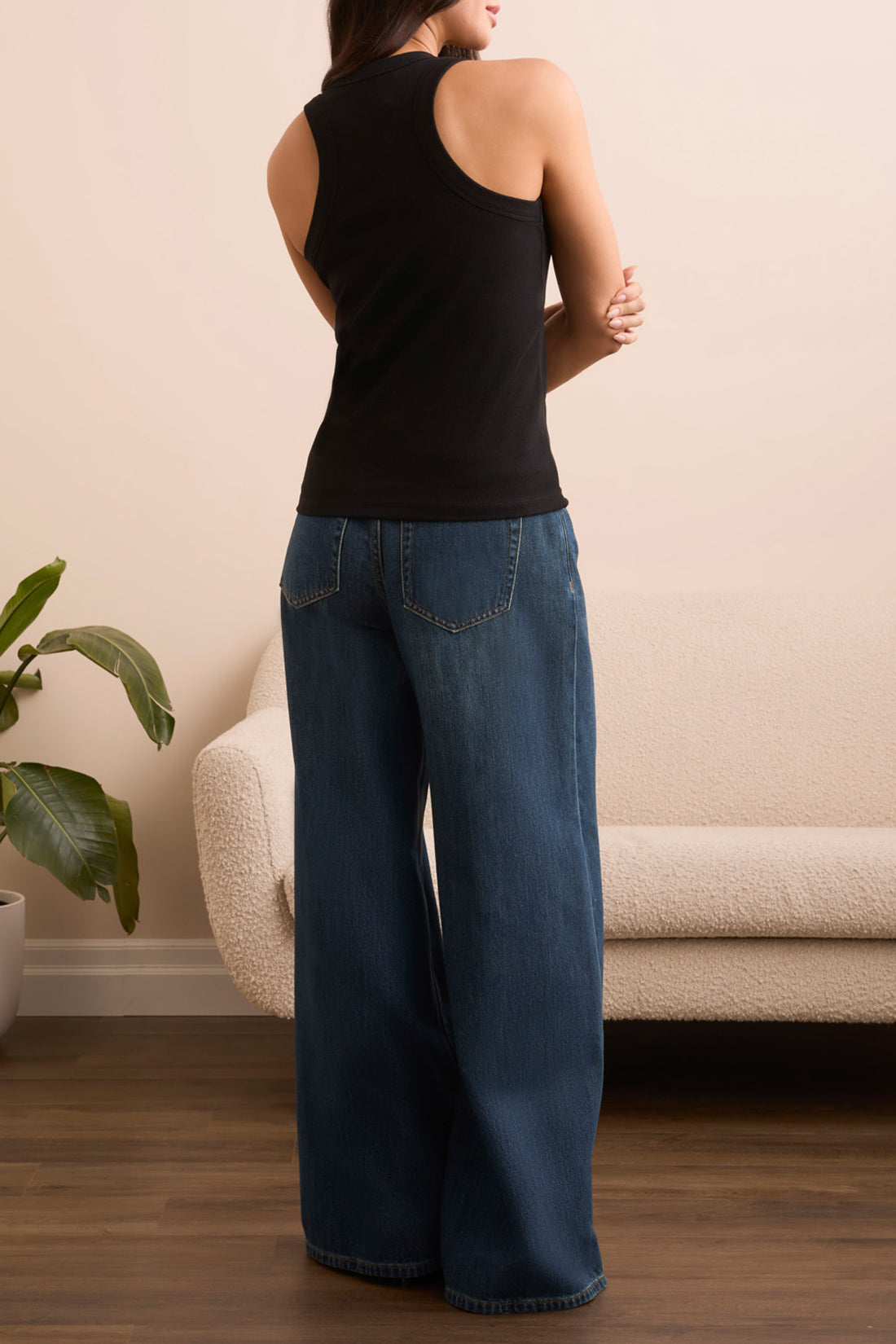 Tribal Fitted Racerback Tank - Black