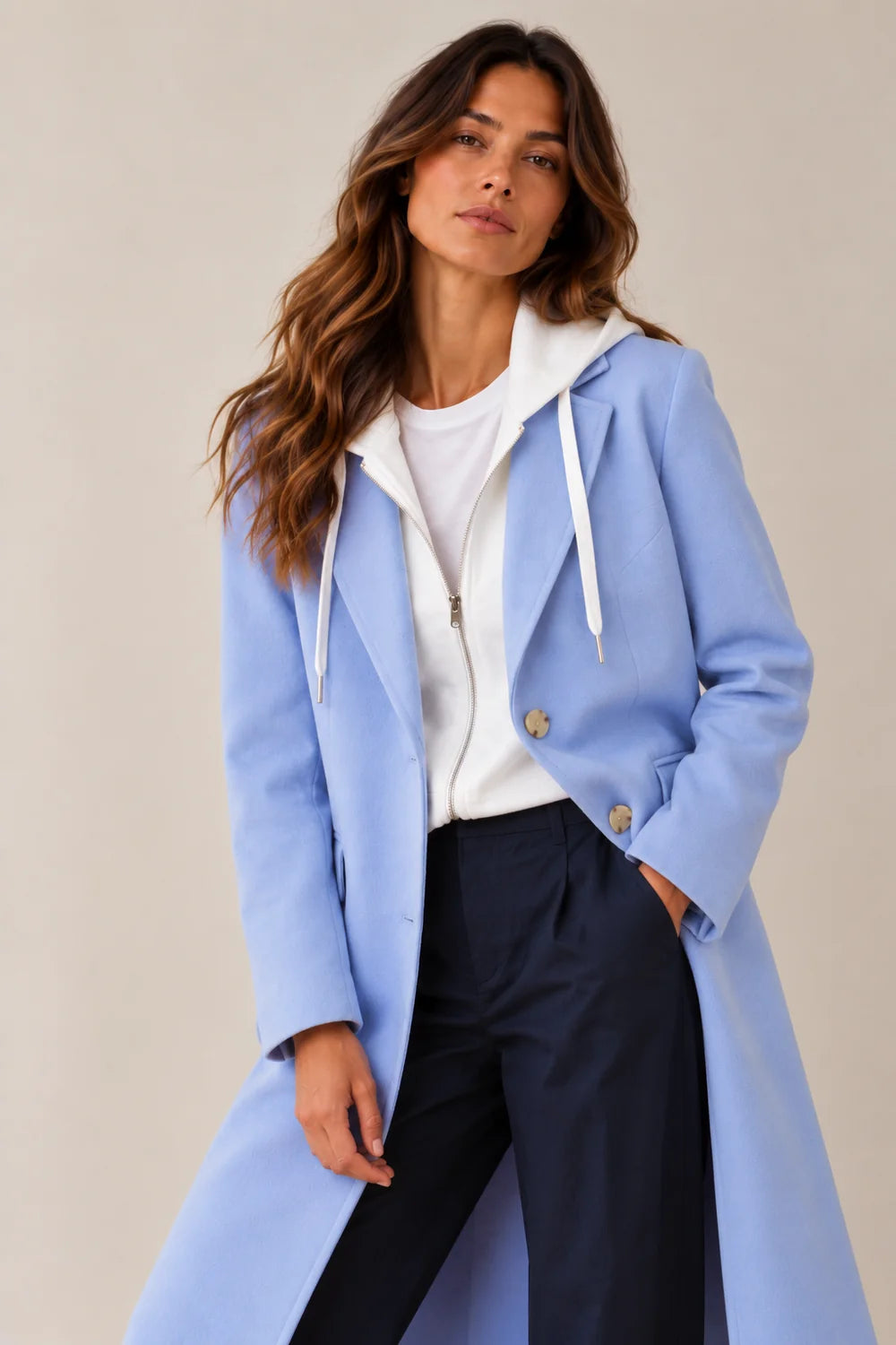 Tribal Fooler Trench Coat - Glazier Blue