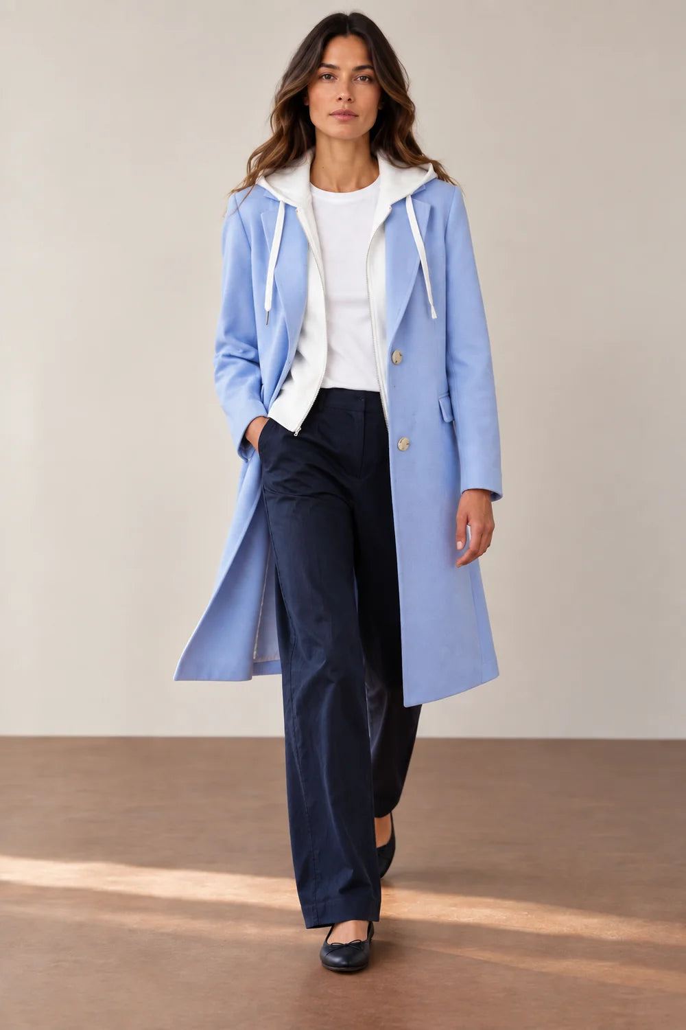 Tribal Fooler Trench Coat - Glazier Blue