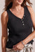 Tribal Henley Tank with Buttons - Black Clothing - Tops - Shirts - SS Knits - Sleeveless Knits by Tribal | Grace the Boutique