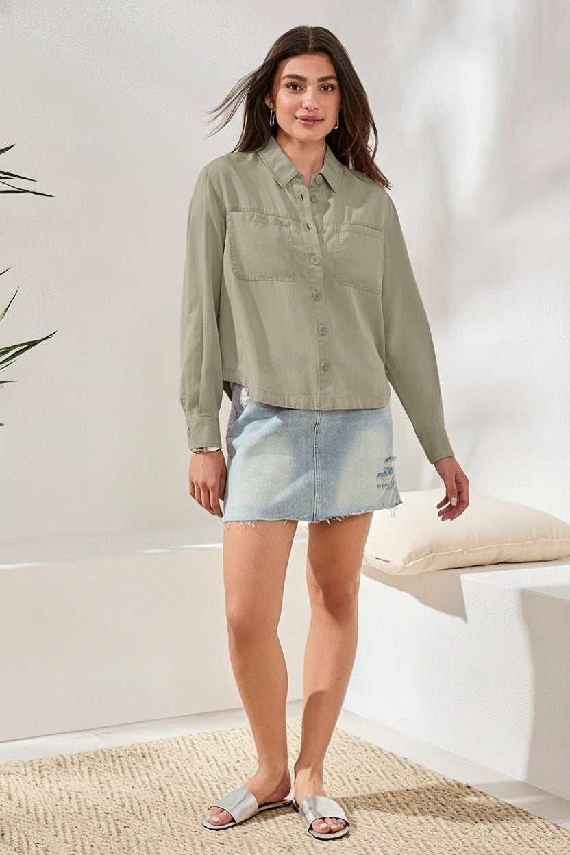 Tribal Ivy Blouse - Dark Cactus Clay