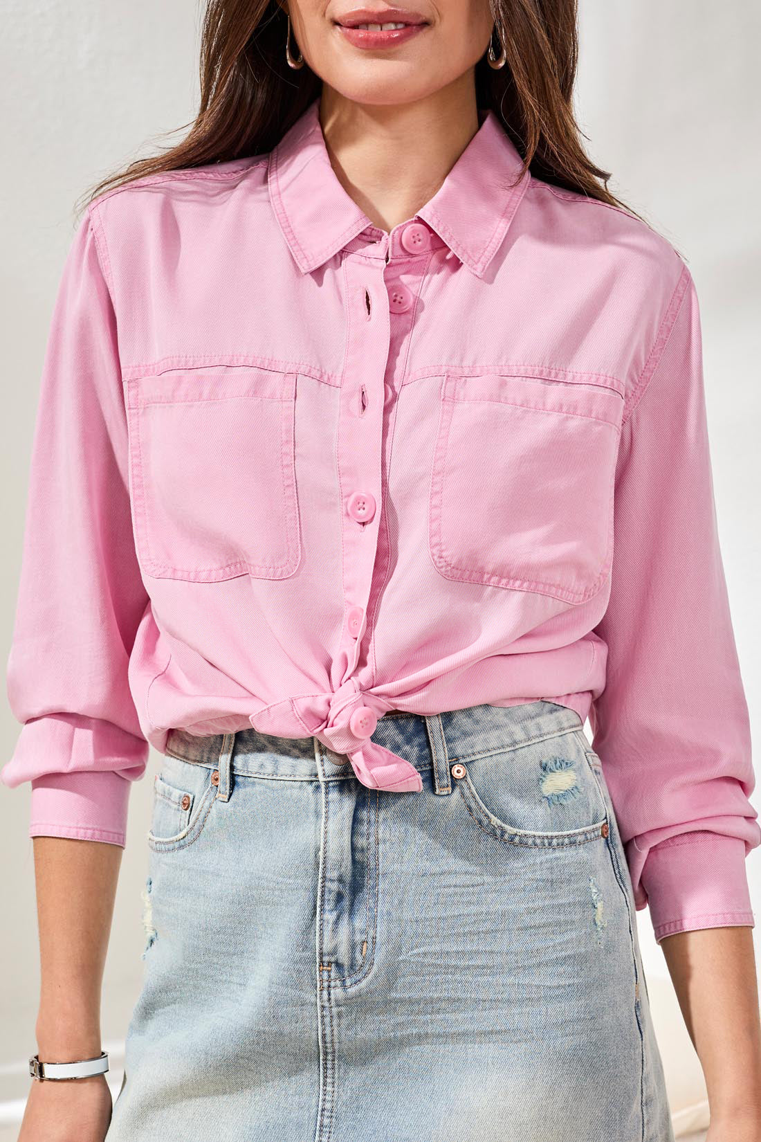 Tribal Ivy Blouse - Rose Silk