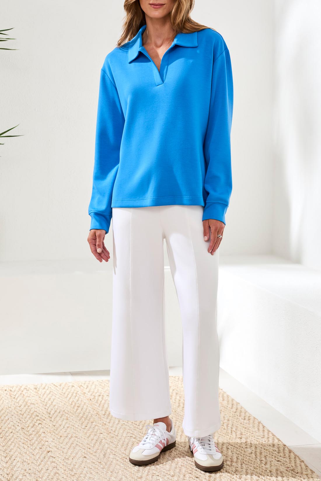 Tribal Jodi Johnny Collar Top - Royal