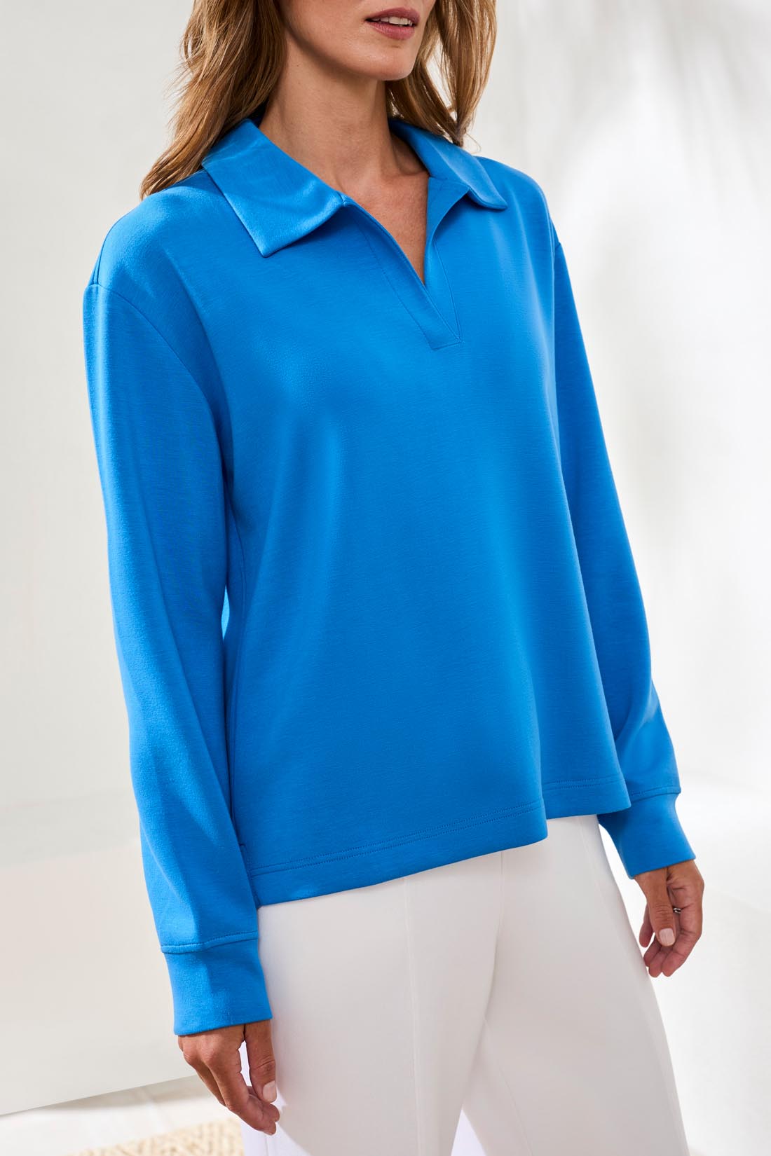 Tribal Jodi Johnny Collar Top - Royal