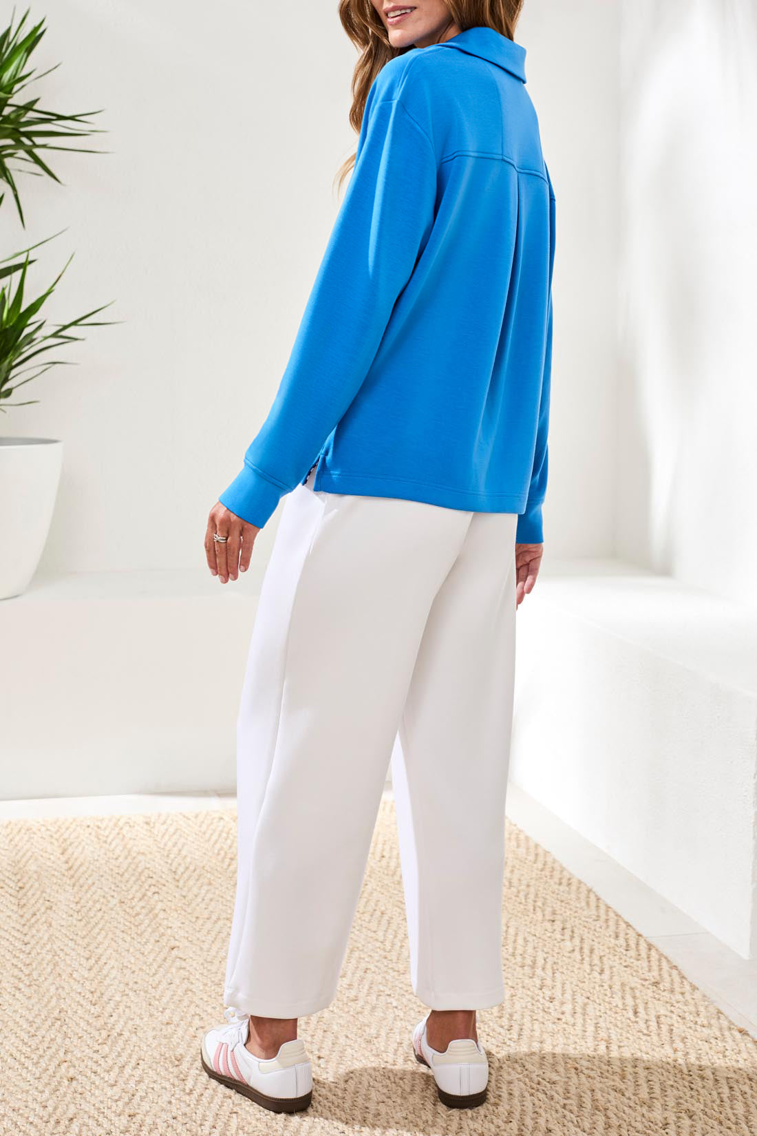 Tribal Jodi Johnny Collar Top - Royal