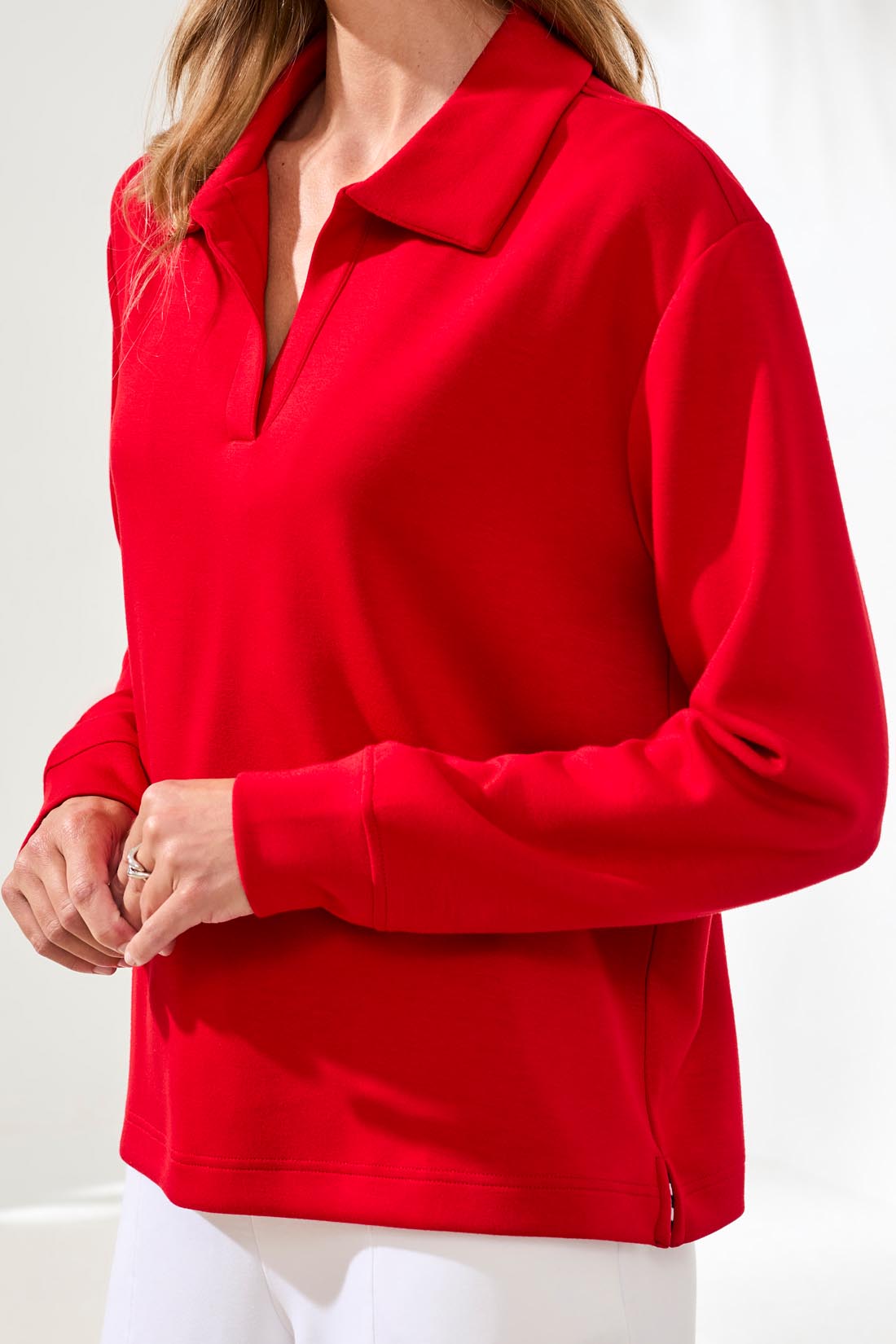 Tribal Jodi Johnny Collar Top - Sangria