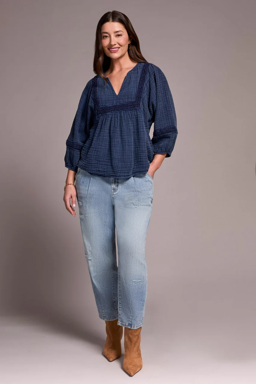 Tribal Kallie Wide Sleeve Blouse - Nightfall