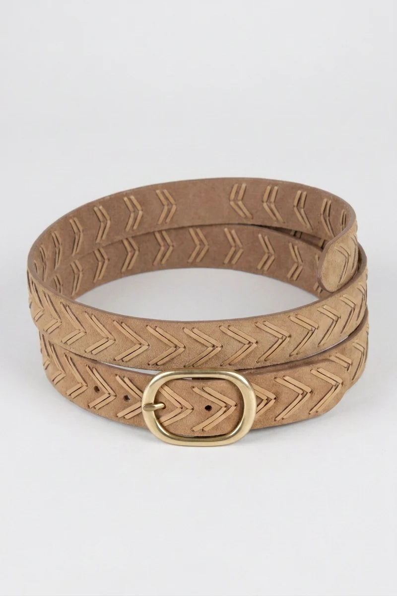 Tribal Laced Belt - Tan