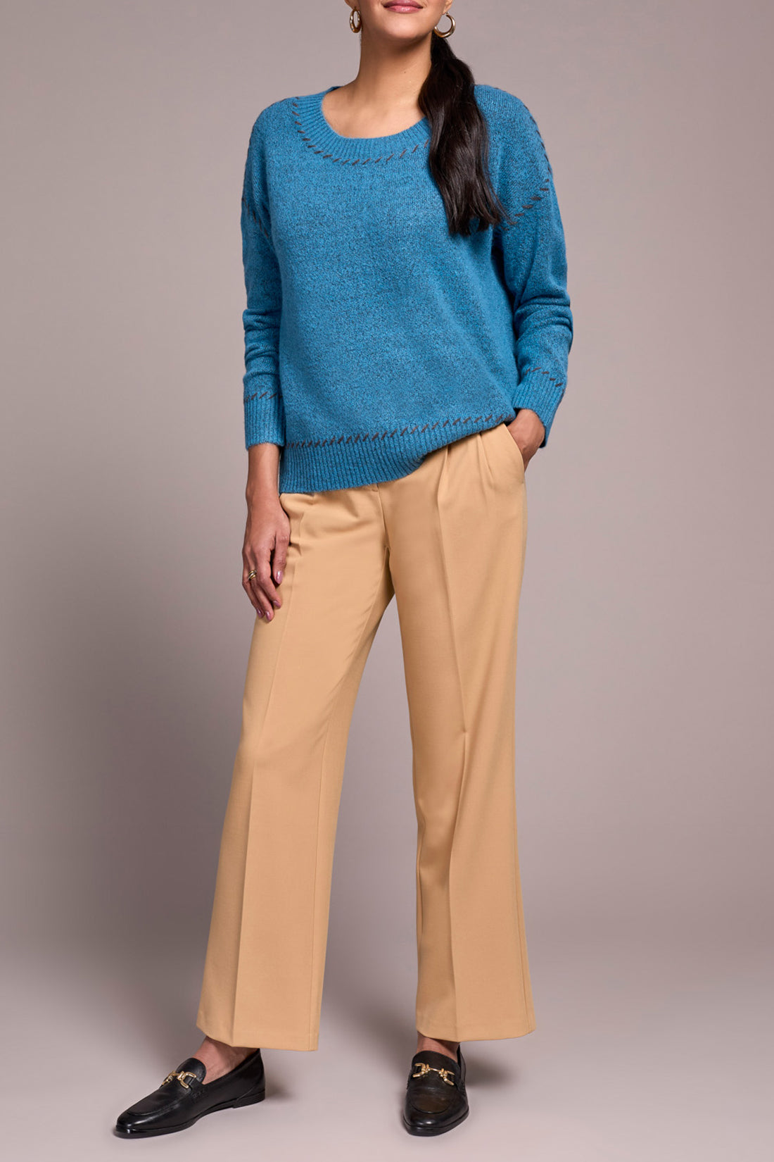 Tribal Lena Crew Neck Sweater - Celestial