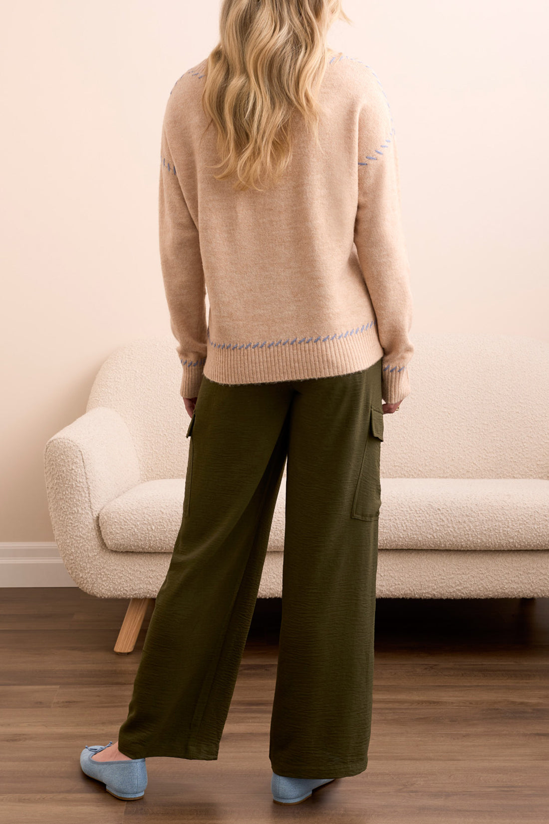 Tribal Lena Crew Neck Sweater - Sandstone