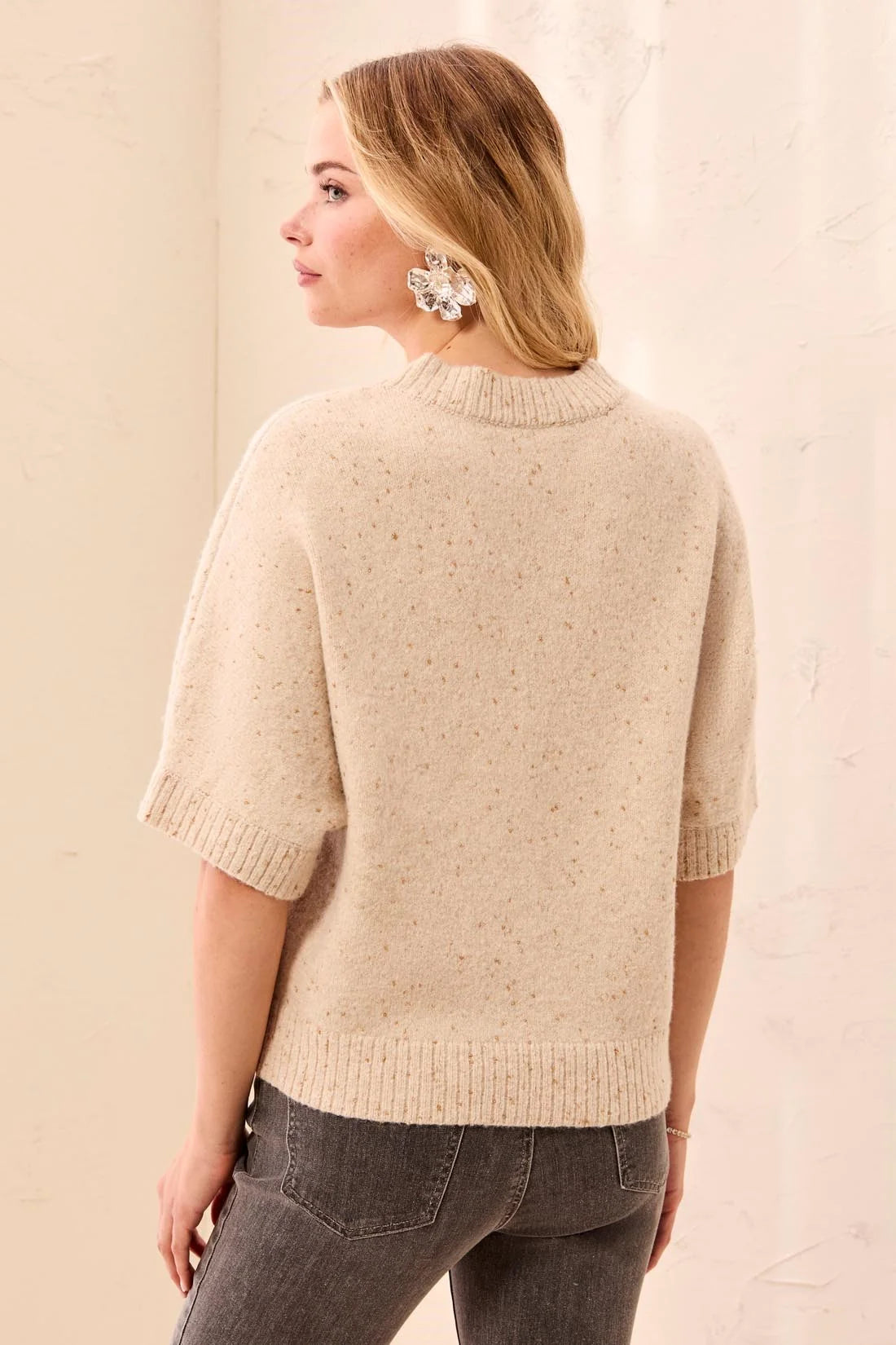 Tribal Lofty Sparkle SS Sweater - Pashmina