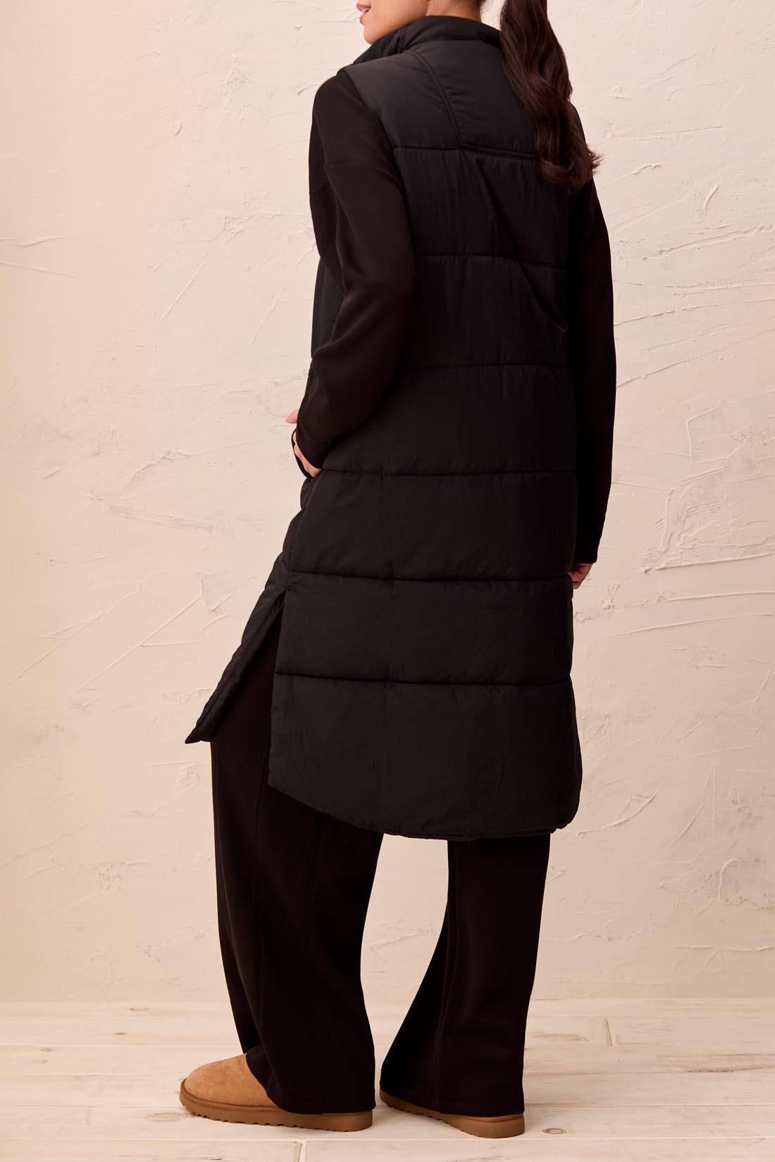 Tribal Long Vest - Black