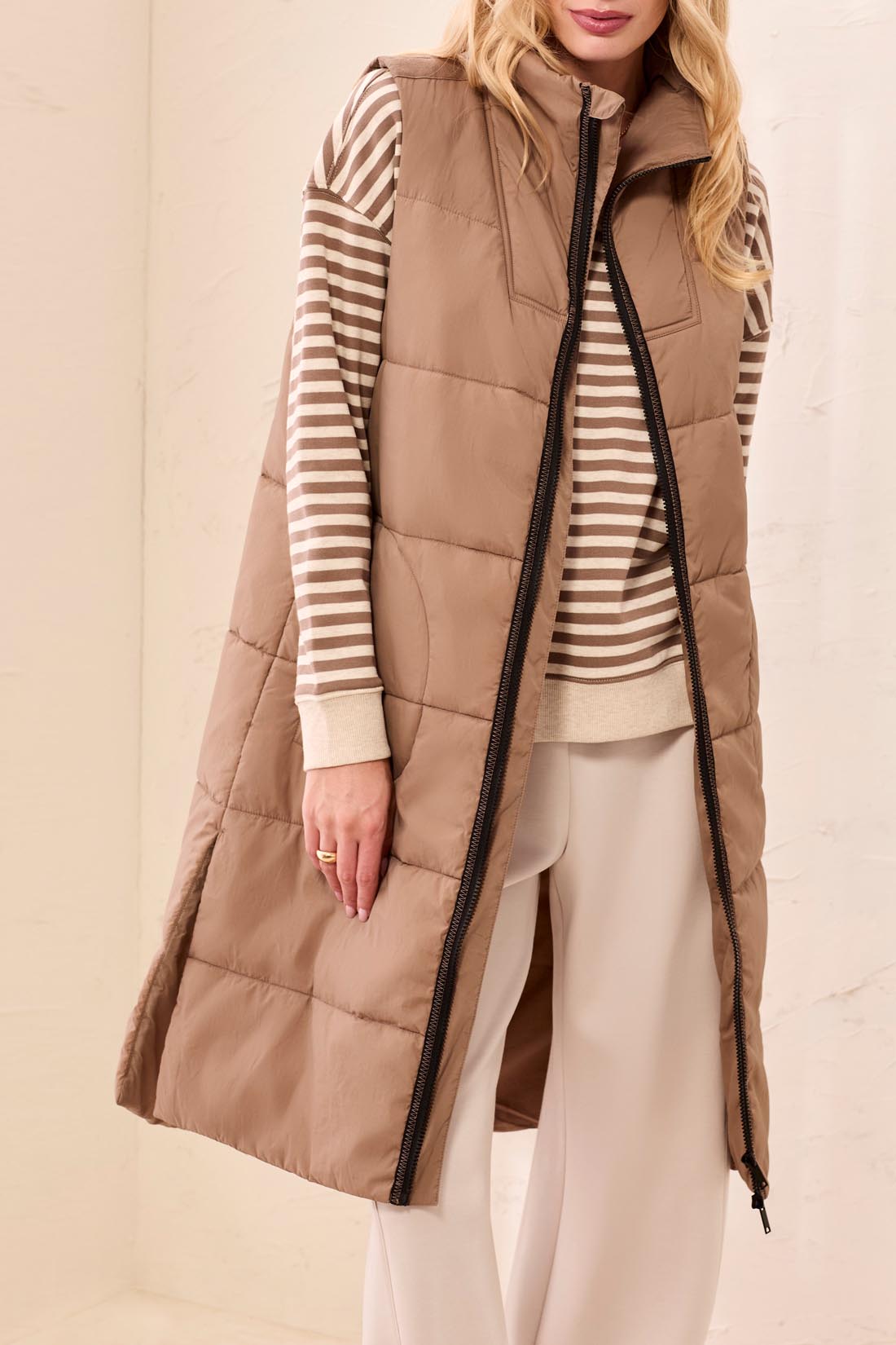 Tribal Long Vest - Fossil