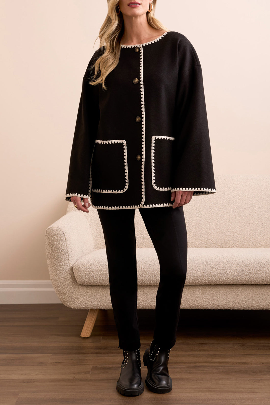 Tribal Lydia Coat -  Black