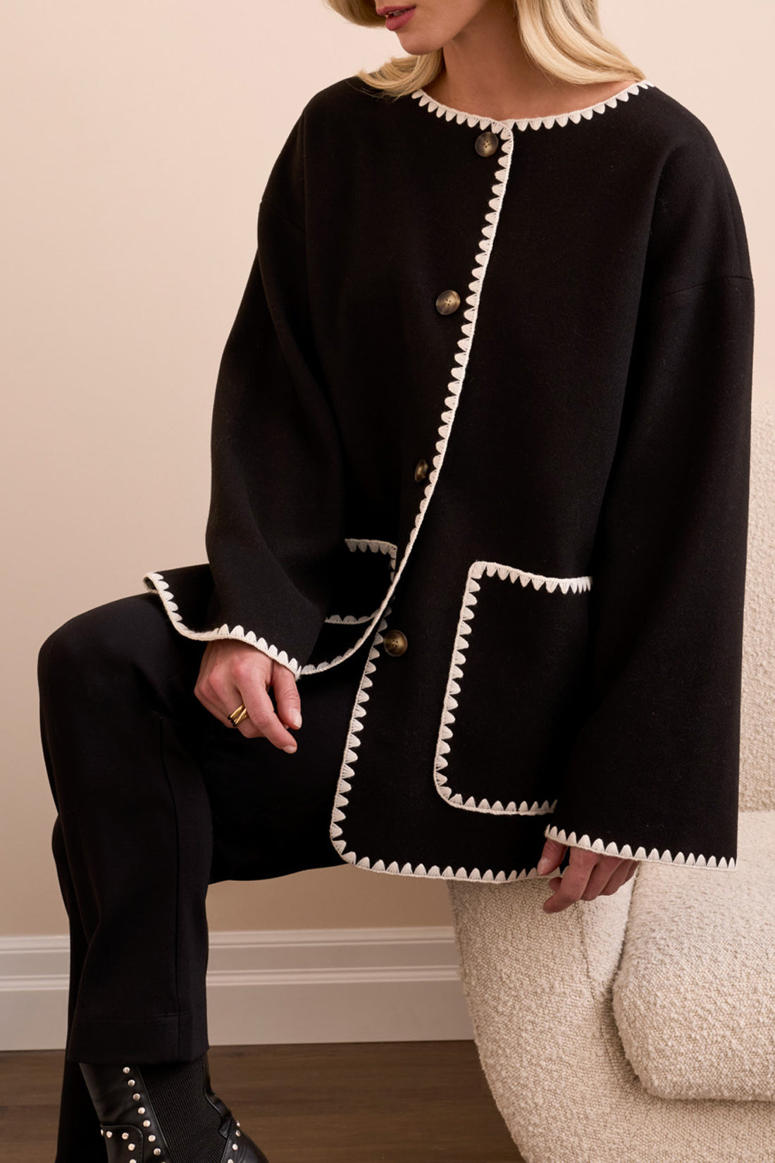 Tribal Lydia Coat -  Black