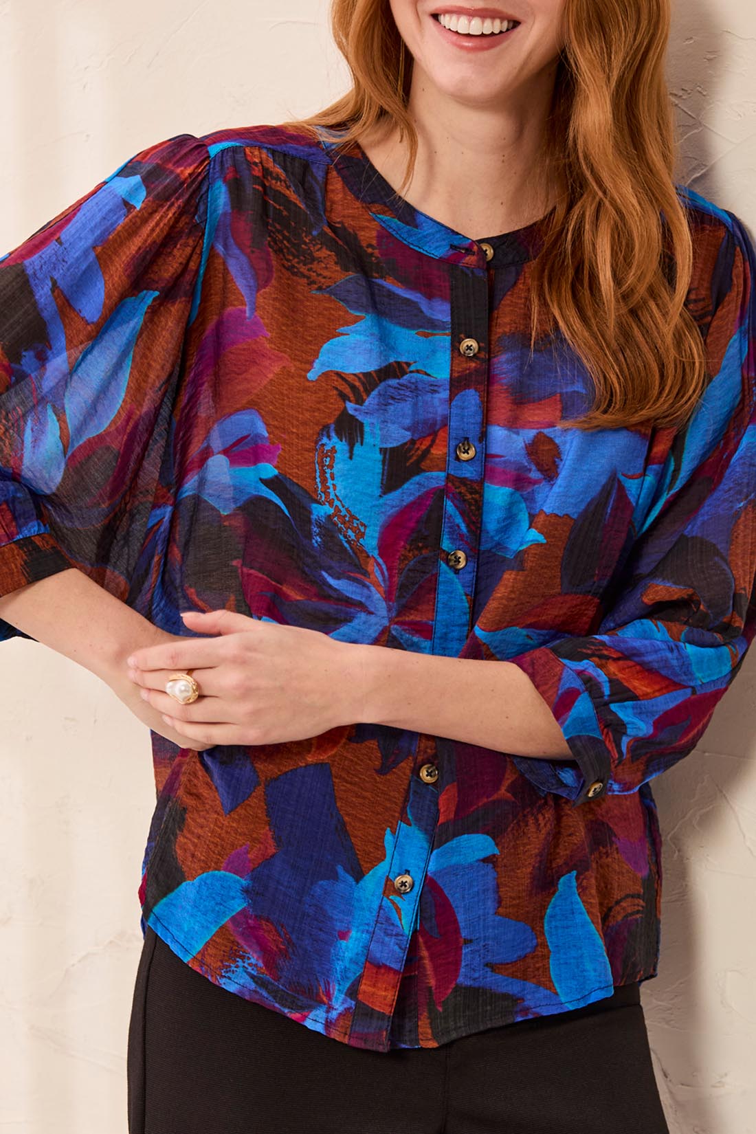Tribal Mary Blouse - Sharp Blue