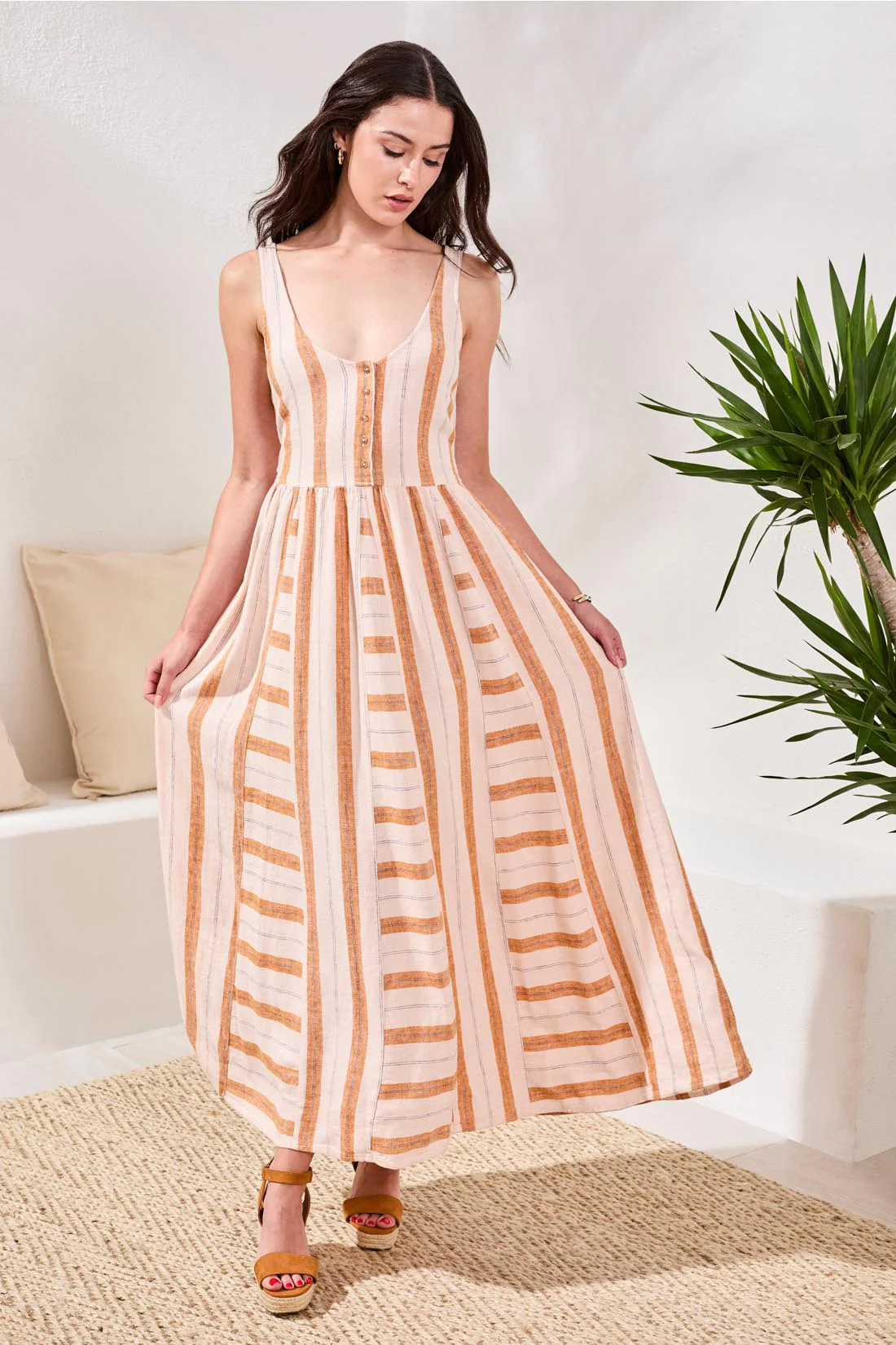 Tribal Ria Dress - Sahara Beige