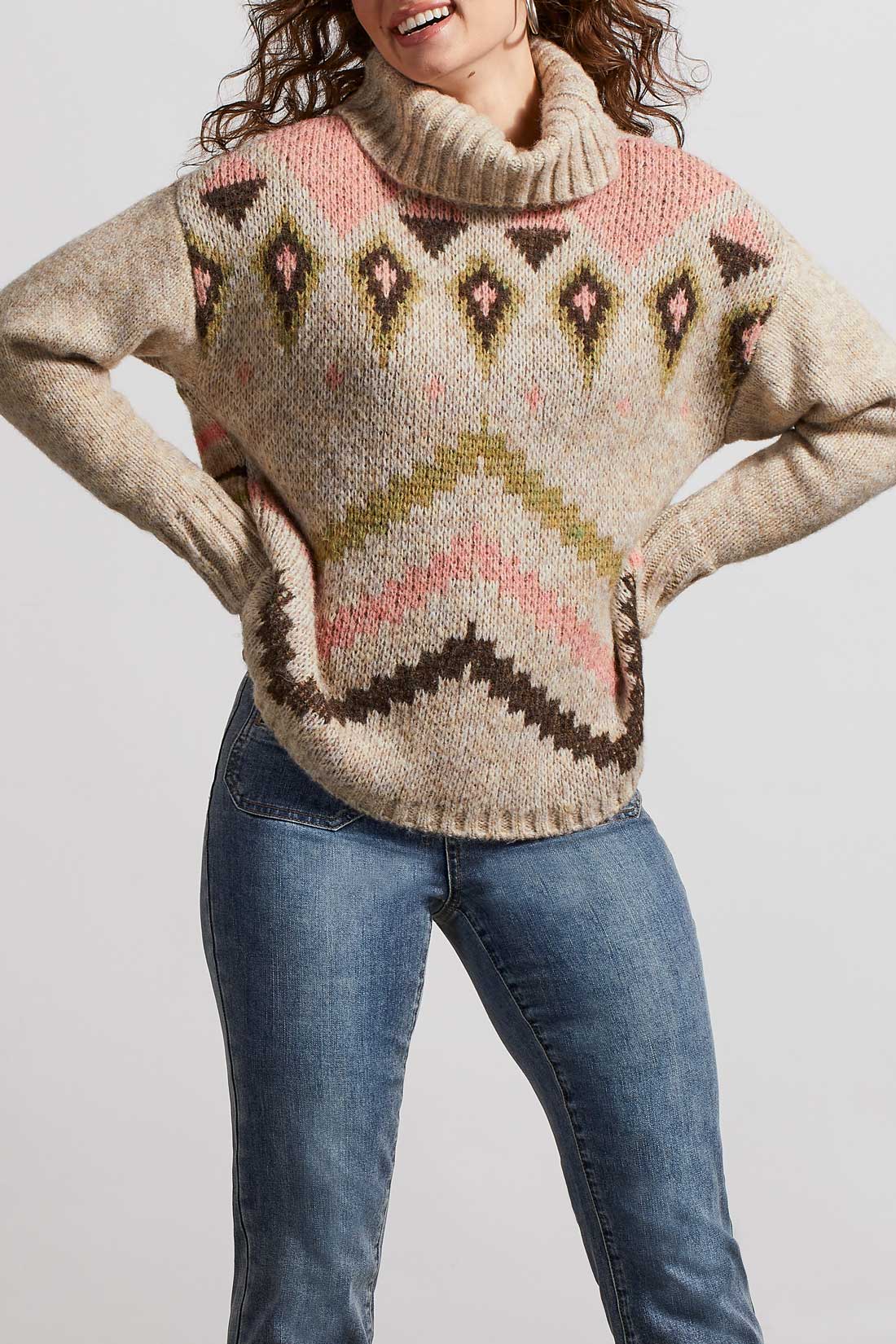 Tribal Megan Turtleneck - Oatmeal Clothing - Tops - Sweaters - Pullovers - Heavy Knit Pullovers by Tribal | Grace the Boutique