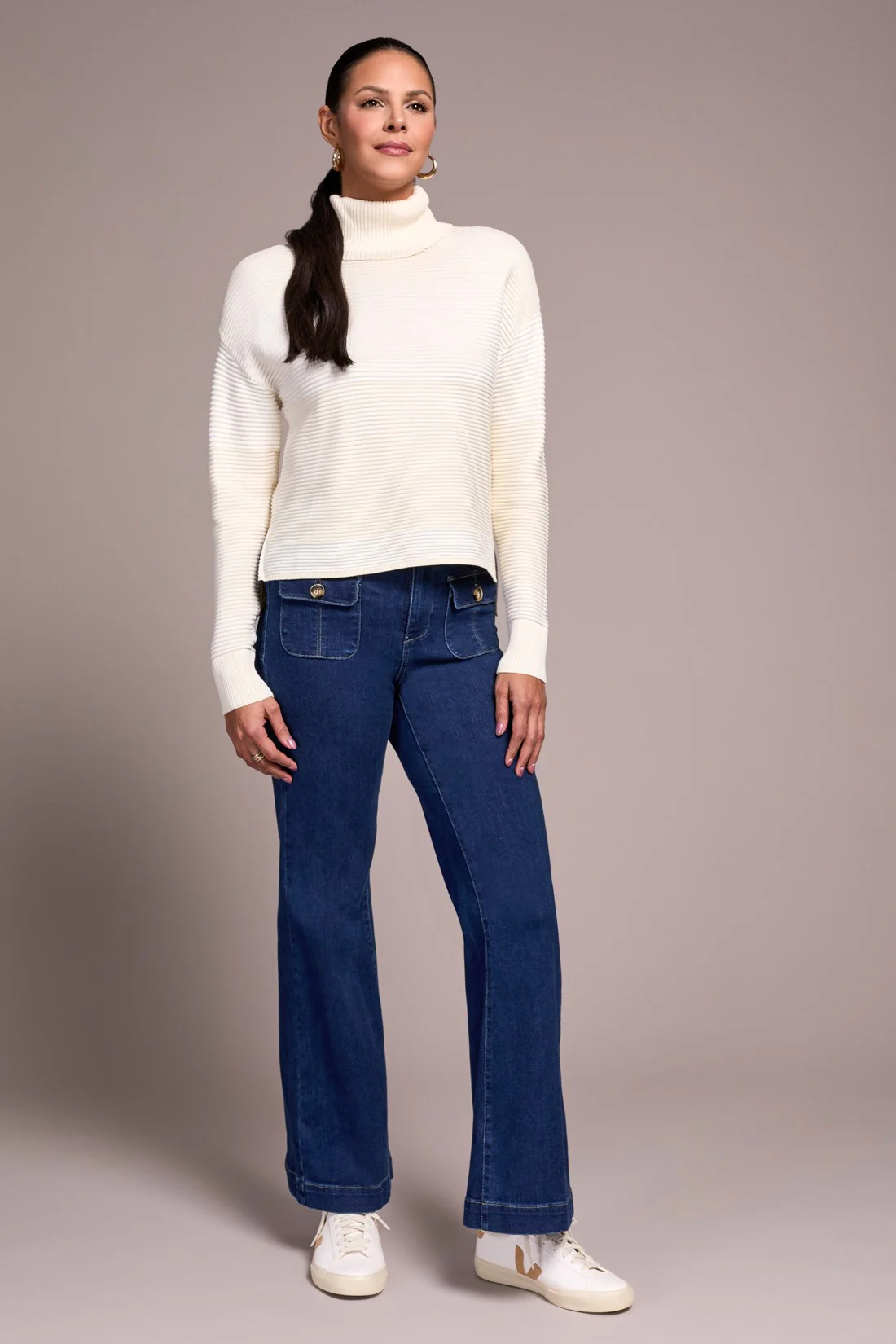 Tribal Millie High-Low Sweater - Cream