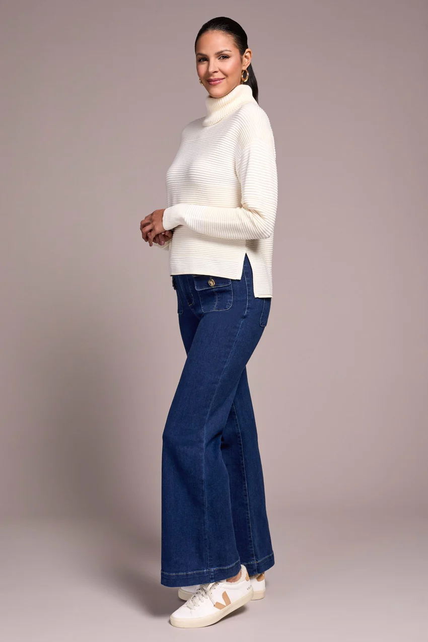 Tribal Millie High-Low Sweater - Cream