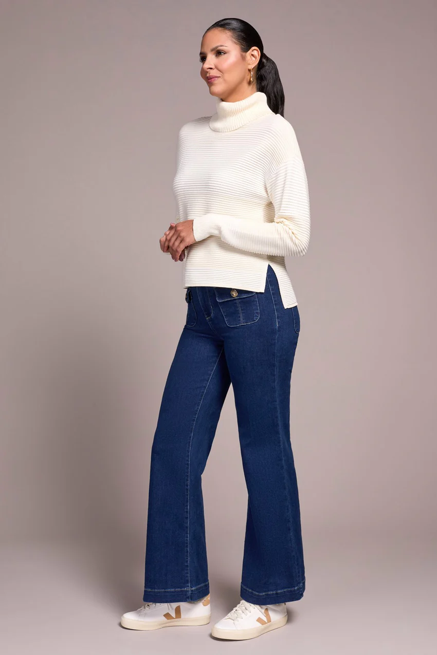 Tribal Millie High-Low Sweater - Cream