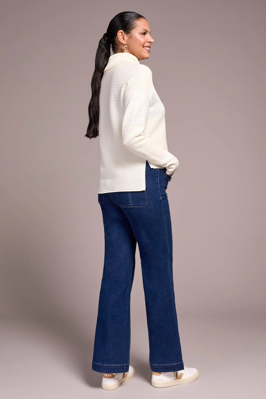 Tribal Millie High-Low Sweater - Cream