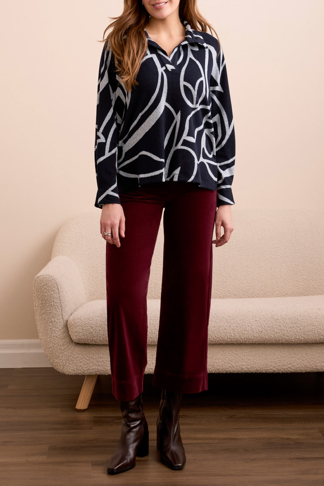 Tribal Norah Henley - Grey Mix