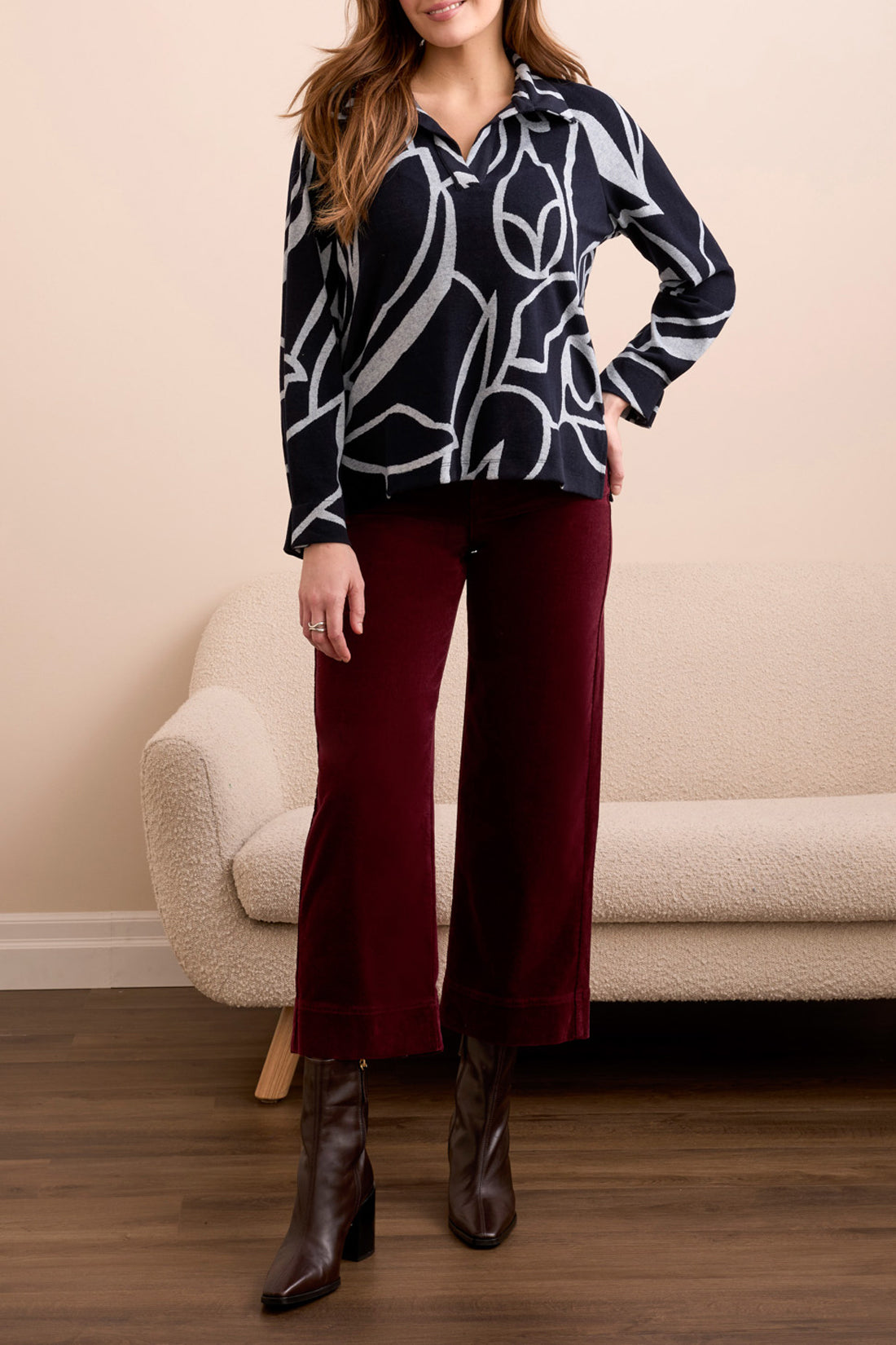 Tribal Norah Henley - Grey Mix