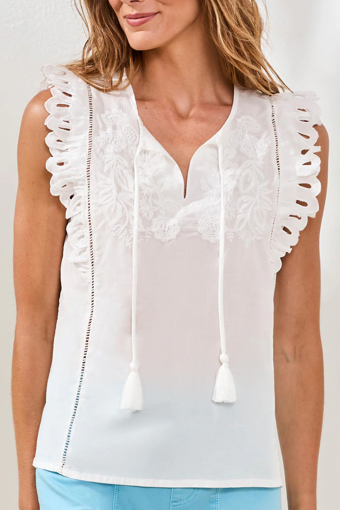 Tribal Ophelia Blouse - Ocean Pearl