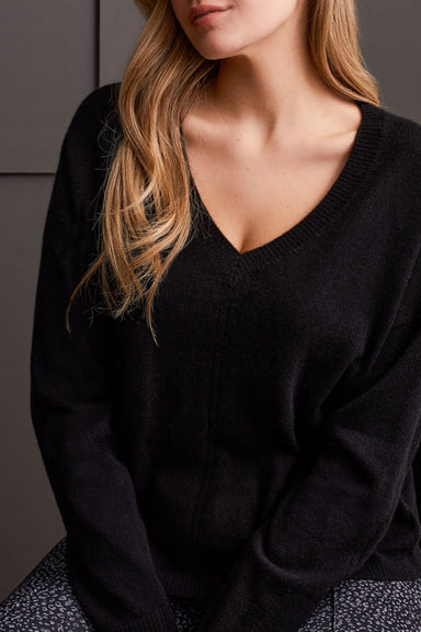 Tribal Pointelle Cashmere Sweater - Black Clothing - Tops - Sweaters - Pullovers by Tribal | Grace the Boutique