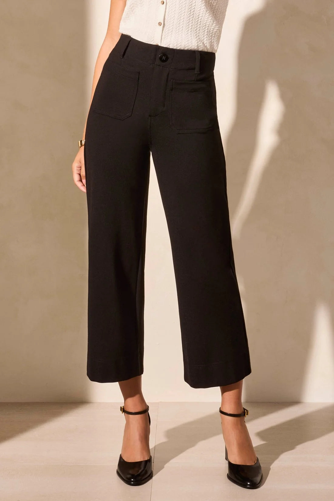 Tribal Ponte Cropped Pant - Black