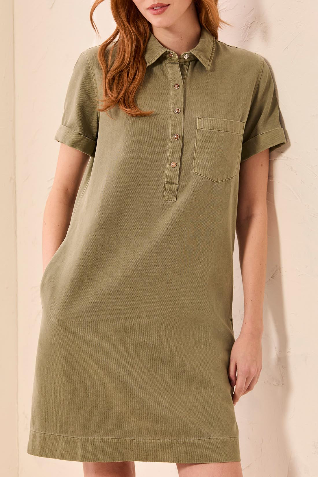 Tribal Popover Dress - Olive Stone