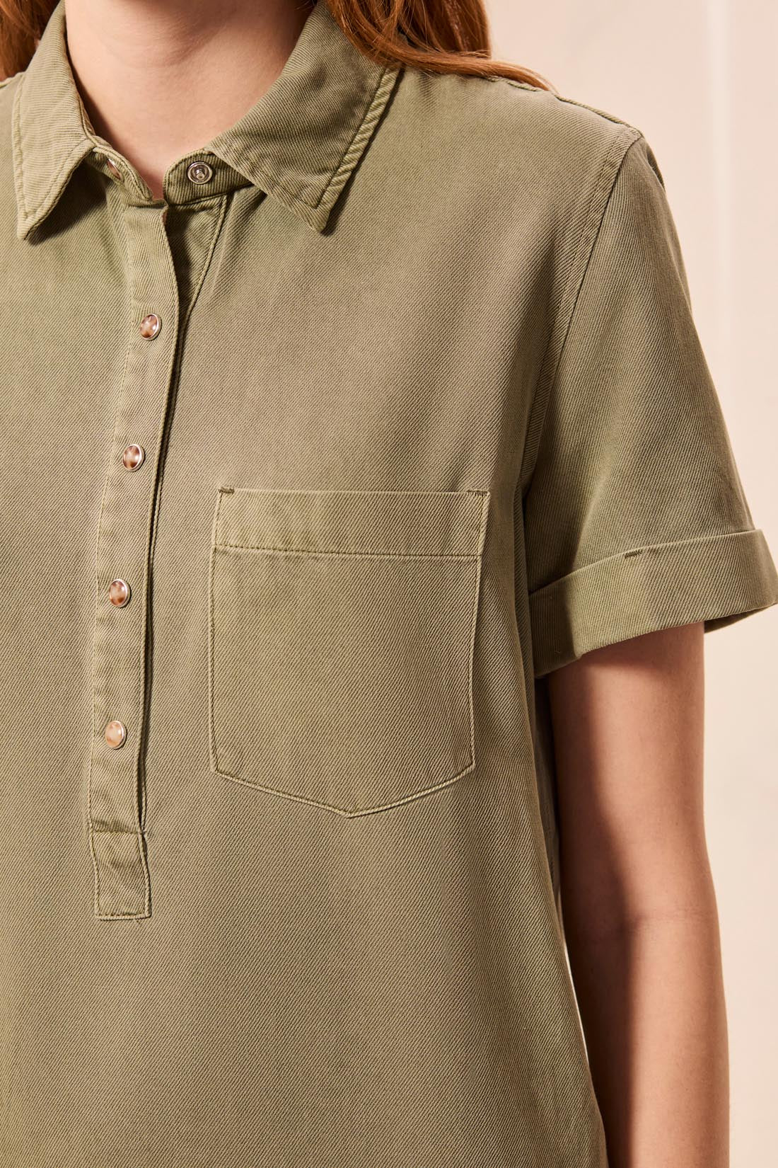 Tribal Popover Dress - Olive Stone
