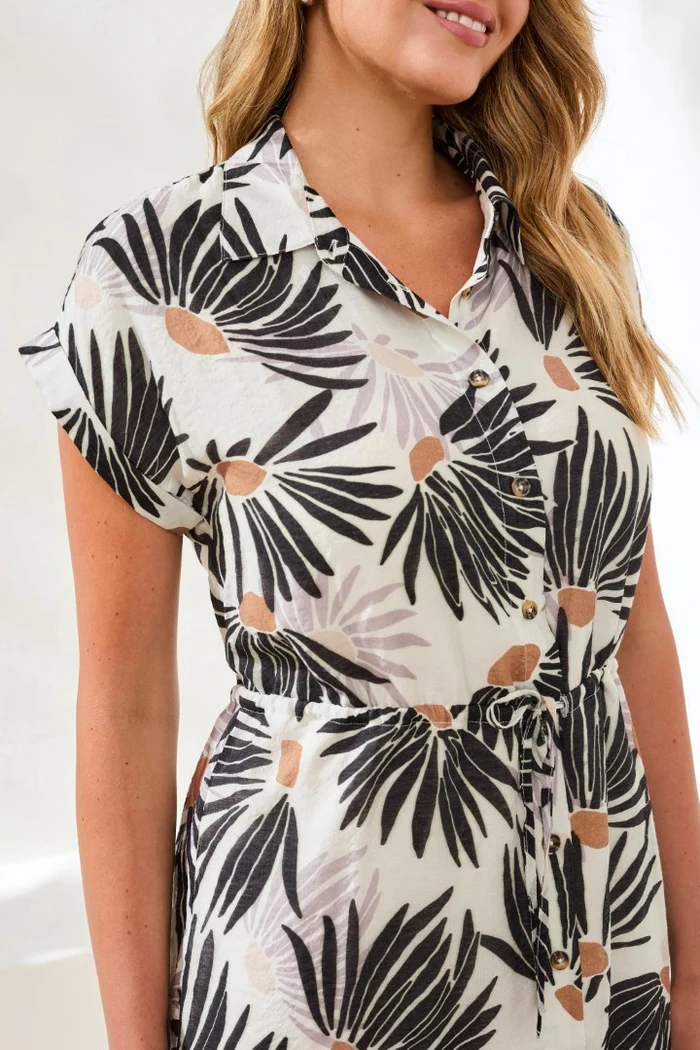 Tribal Posie Dress - White/Black