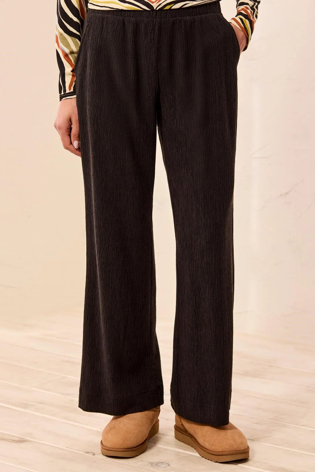 Tribal Pull On Crepe Pant - Black