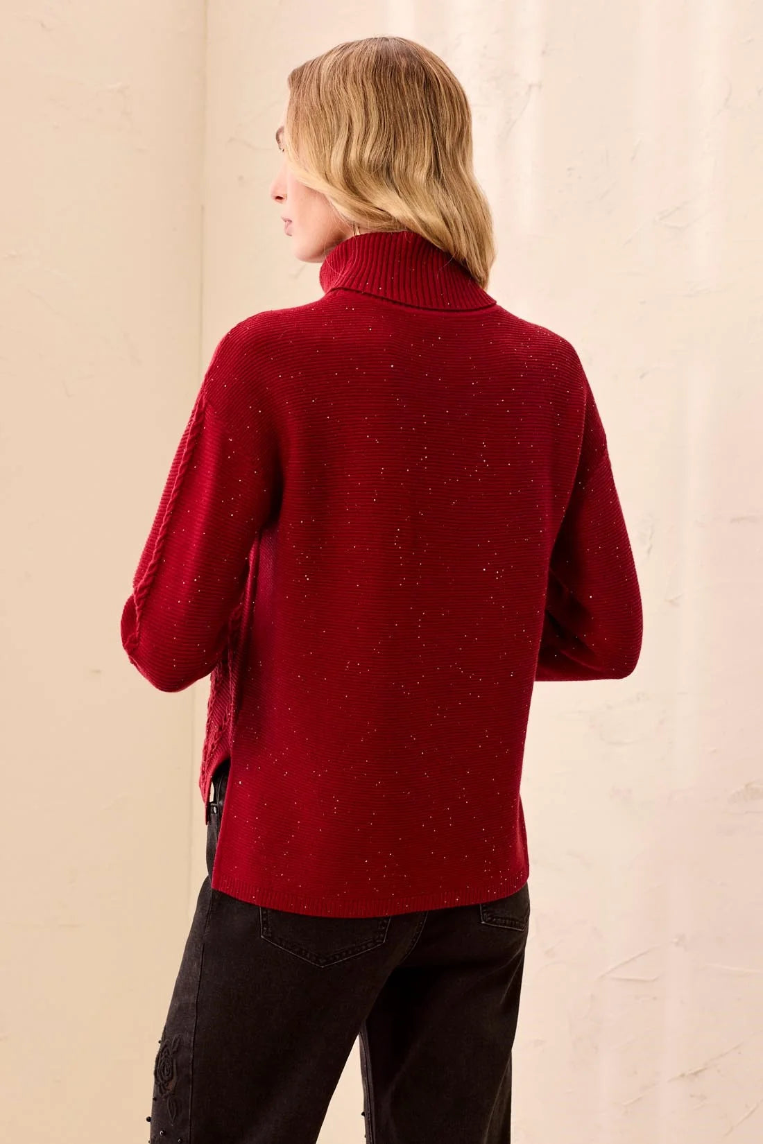 Tribal Ruby Turtleneck Sweater - Pinot