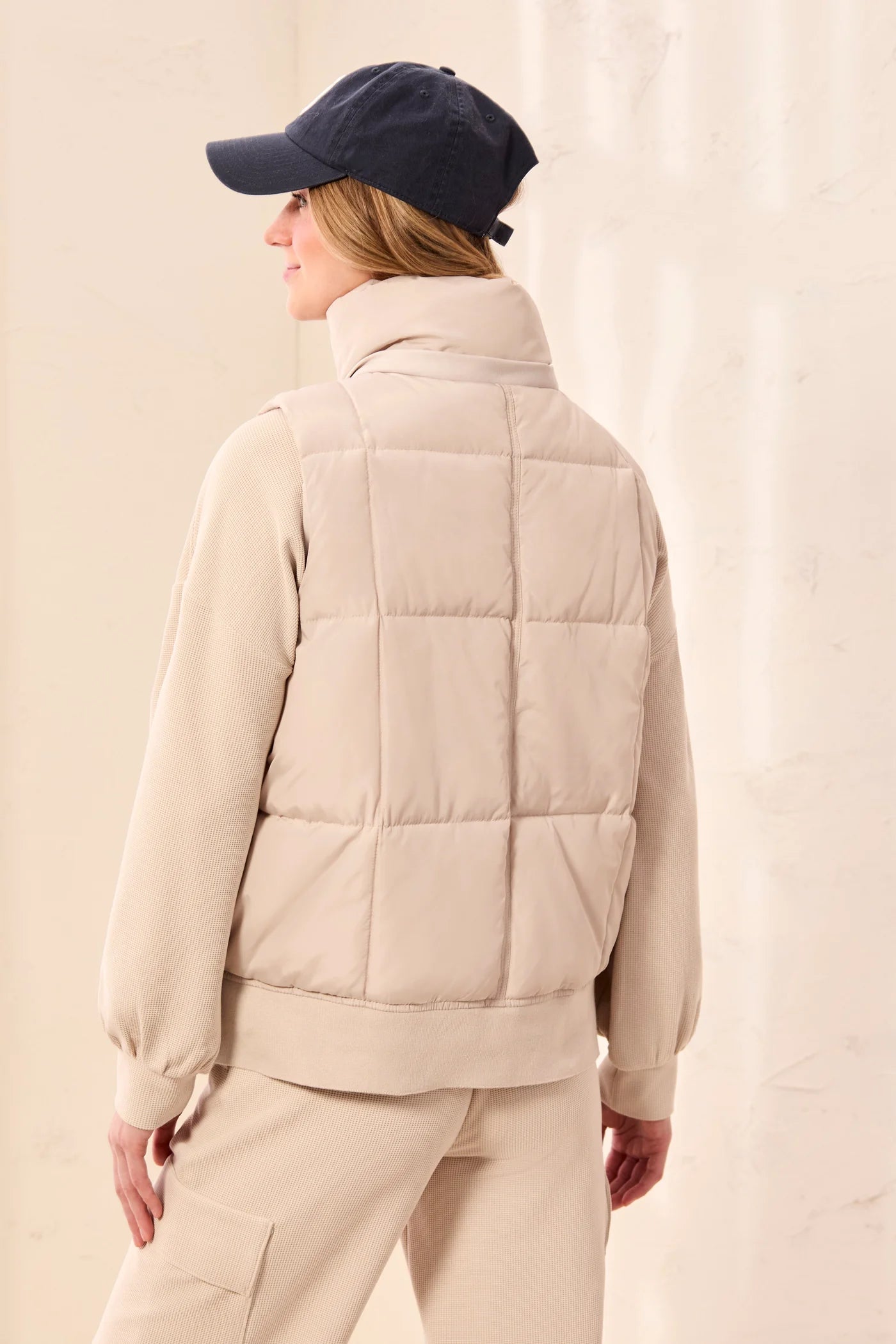 Tribal Short Puffer Vest - Sand Dune