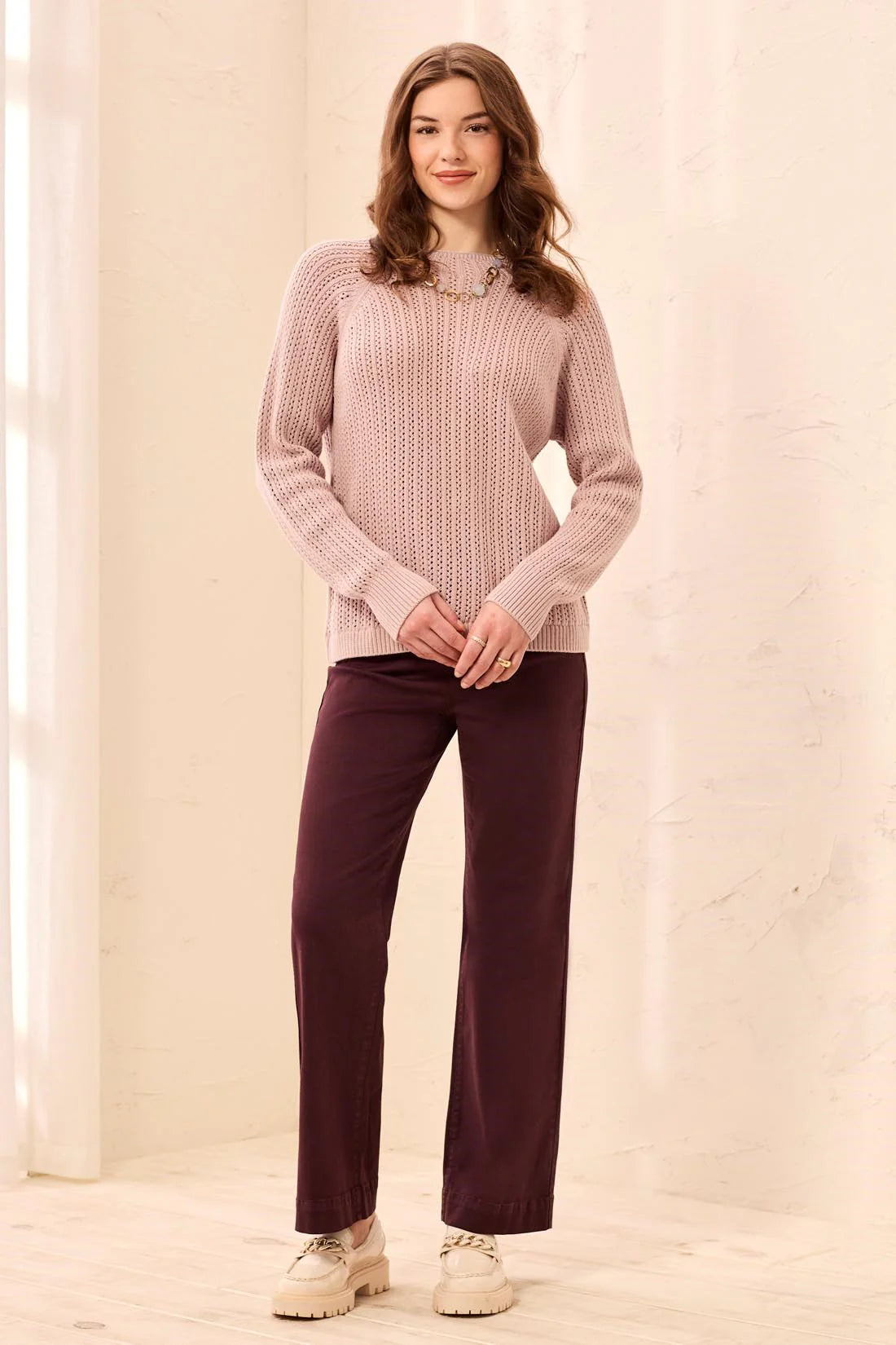 Tribal Sophie Buttonback Sweater - Violet Ice