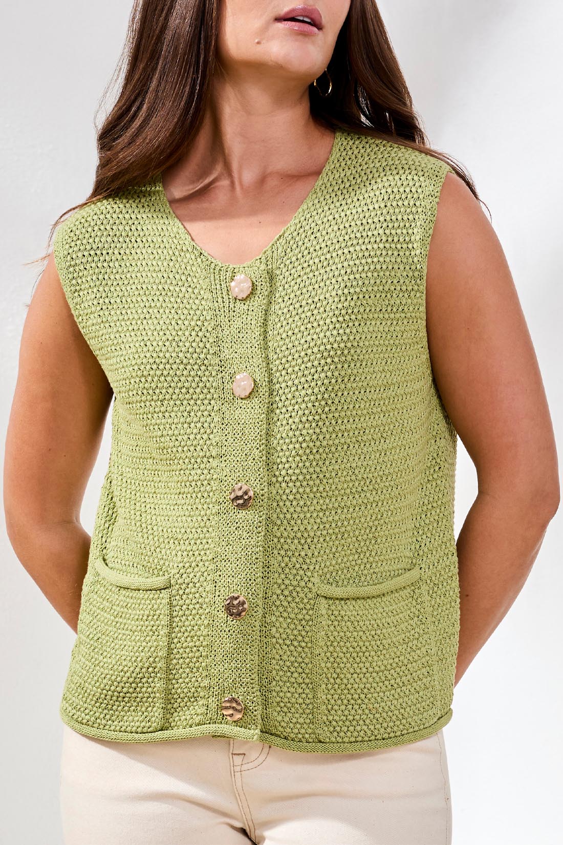 Tribal Sweater Vest - Kiwi Zest