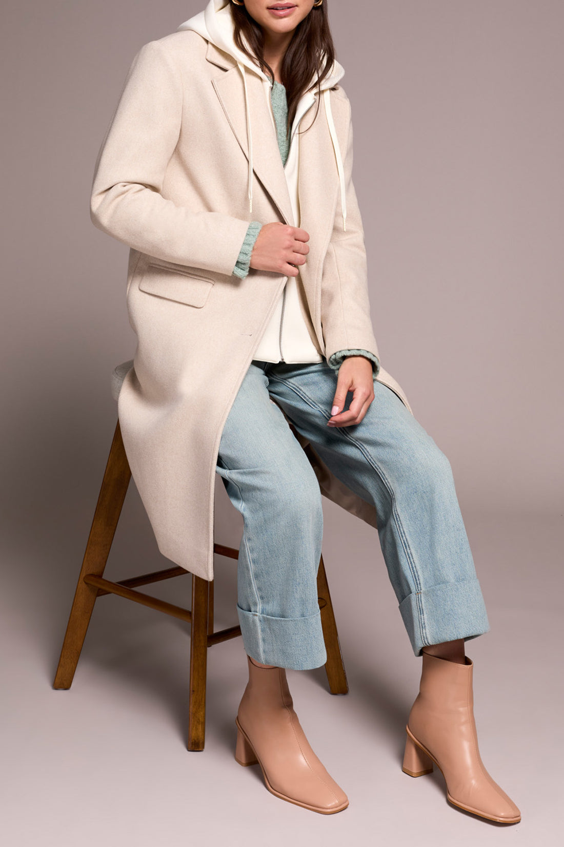 Tribal Tate Trench Coat - Oatmeal