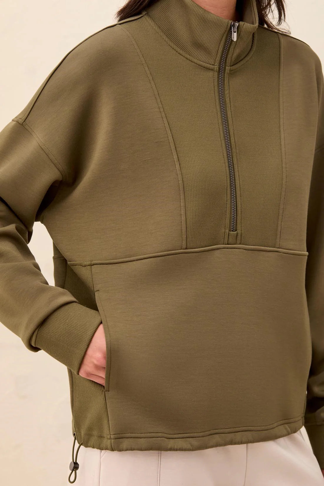 Tribal Techno Lux Half Zip - Basil
