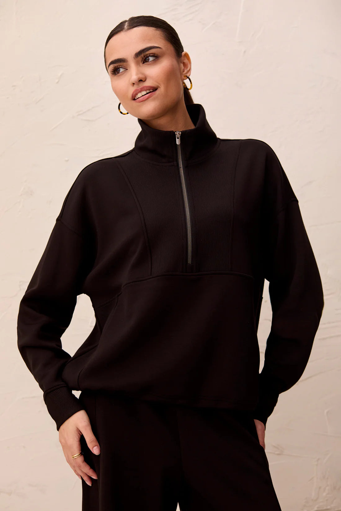 Tribal Techno Lux Half Zip - Black