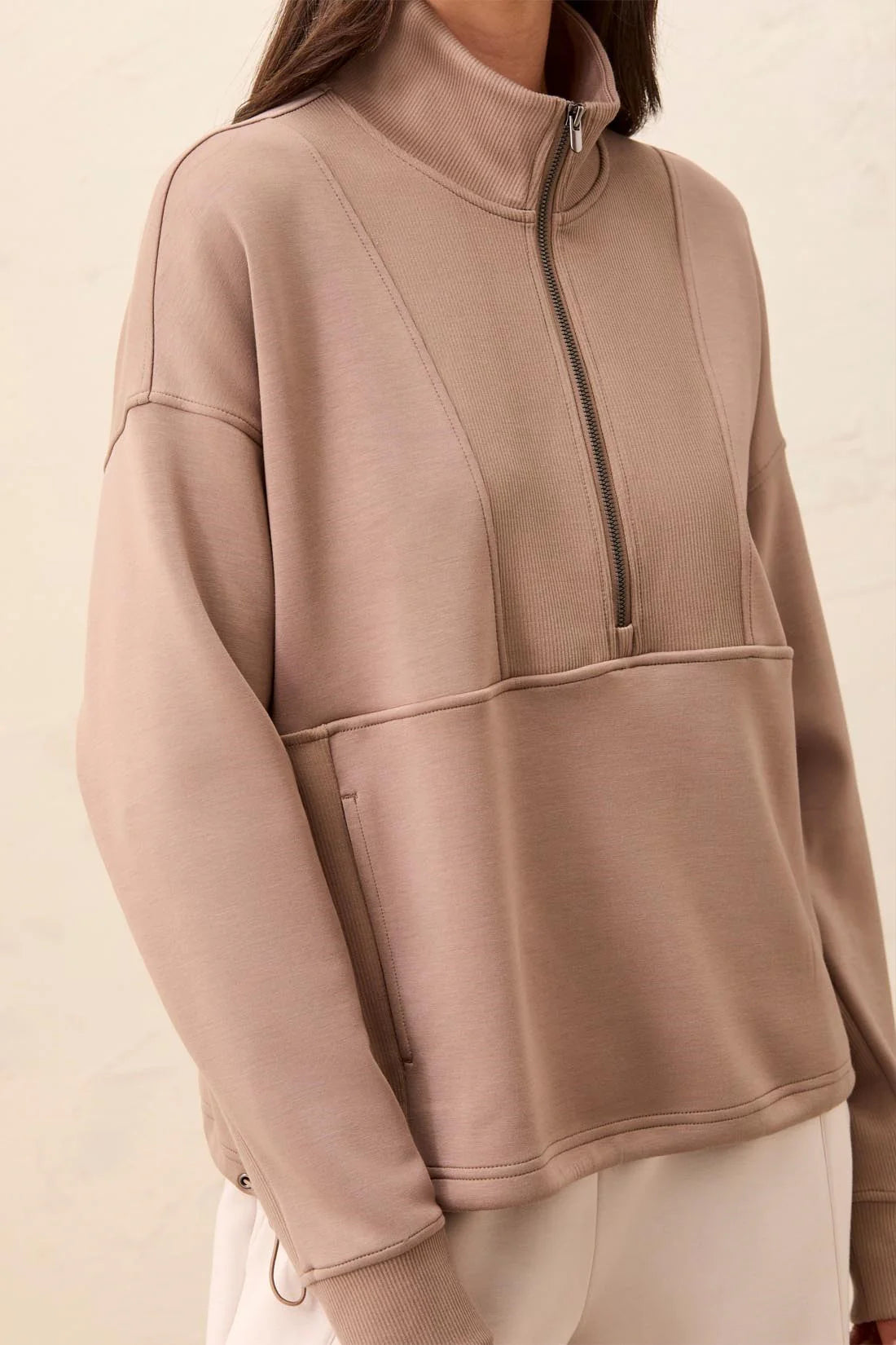 Tribal Techno Lux Half Zip - Fossil