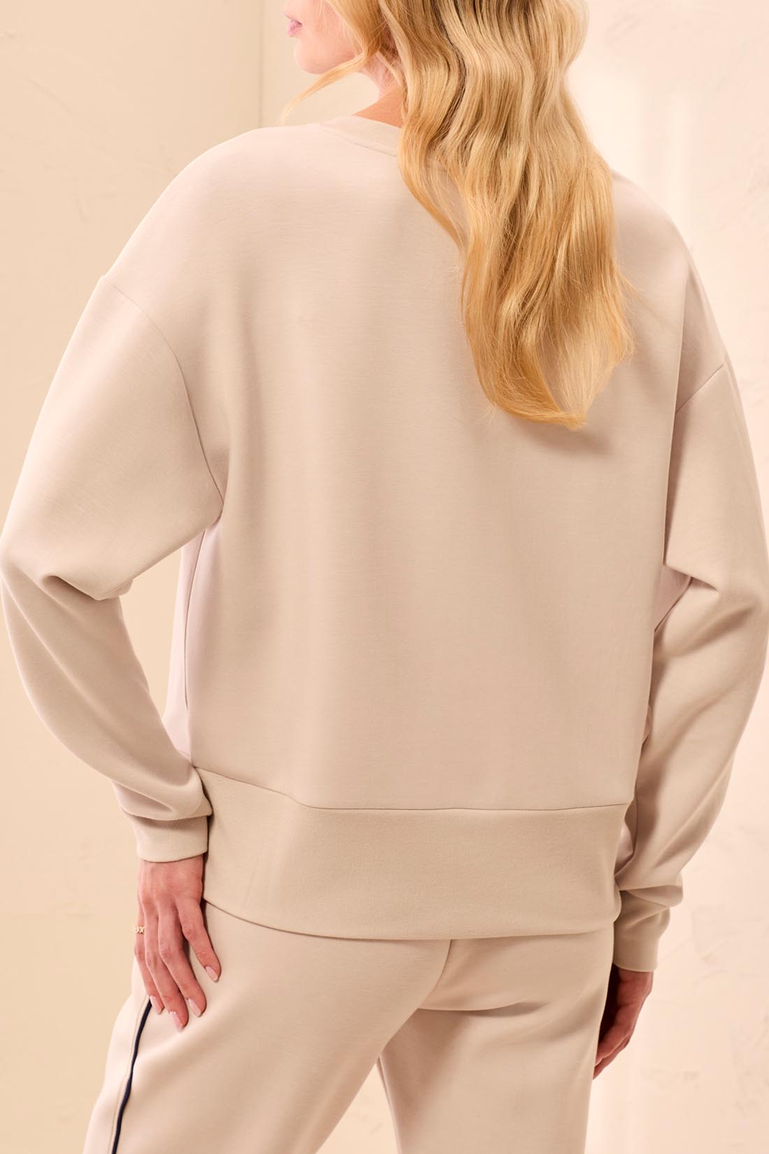 Tribal Techno Lux V Neck Top - Sand Dune
