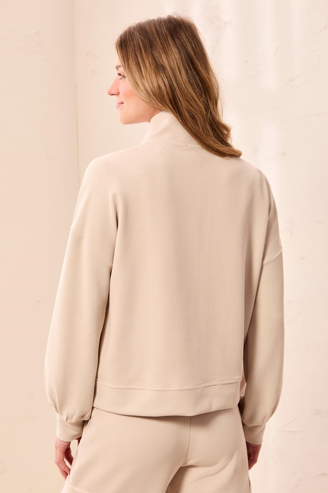 Tribal Techno Lux Waffle Cardi - Sand Dune