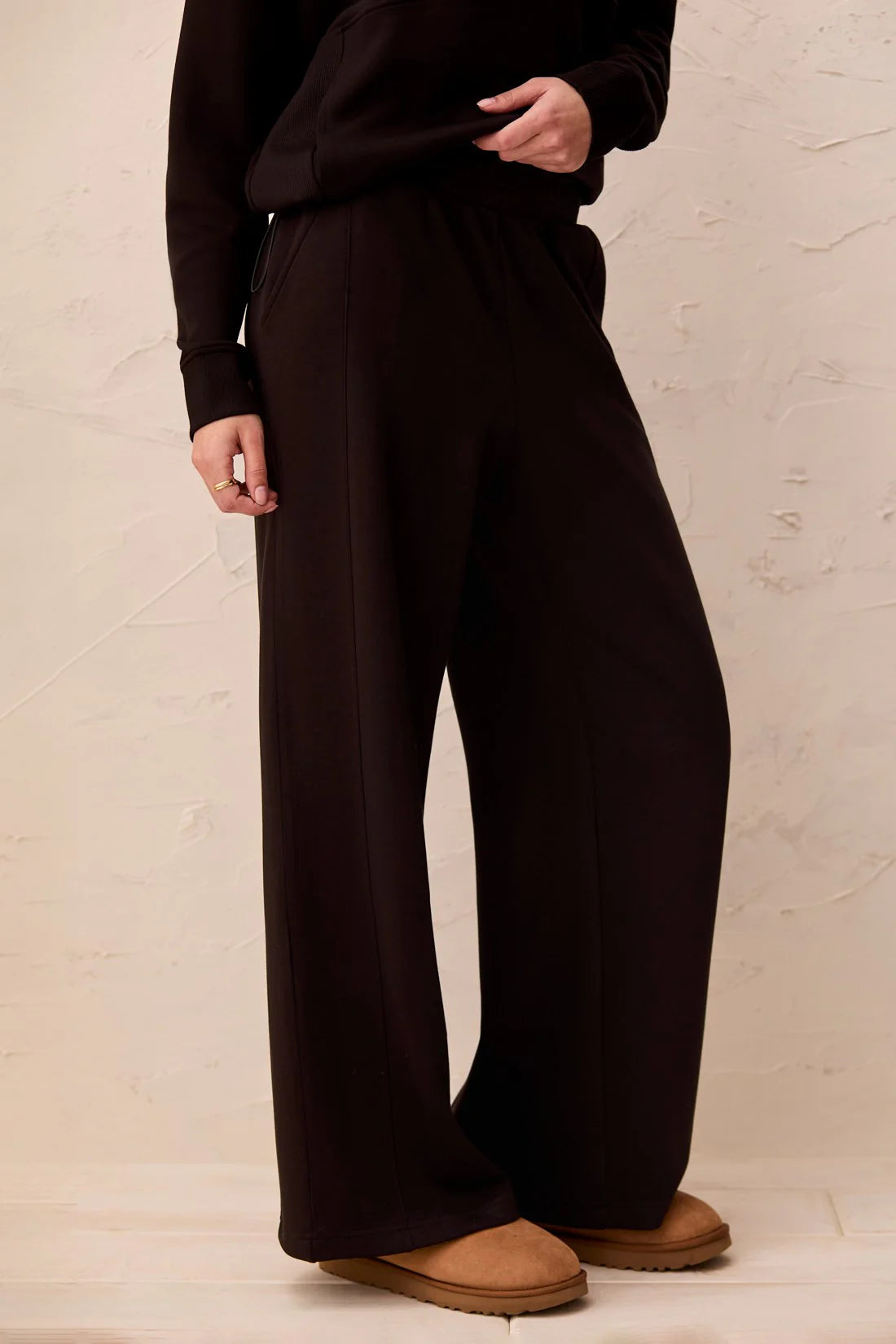 Tribal Techno Lux Wide Leg Pant - Black